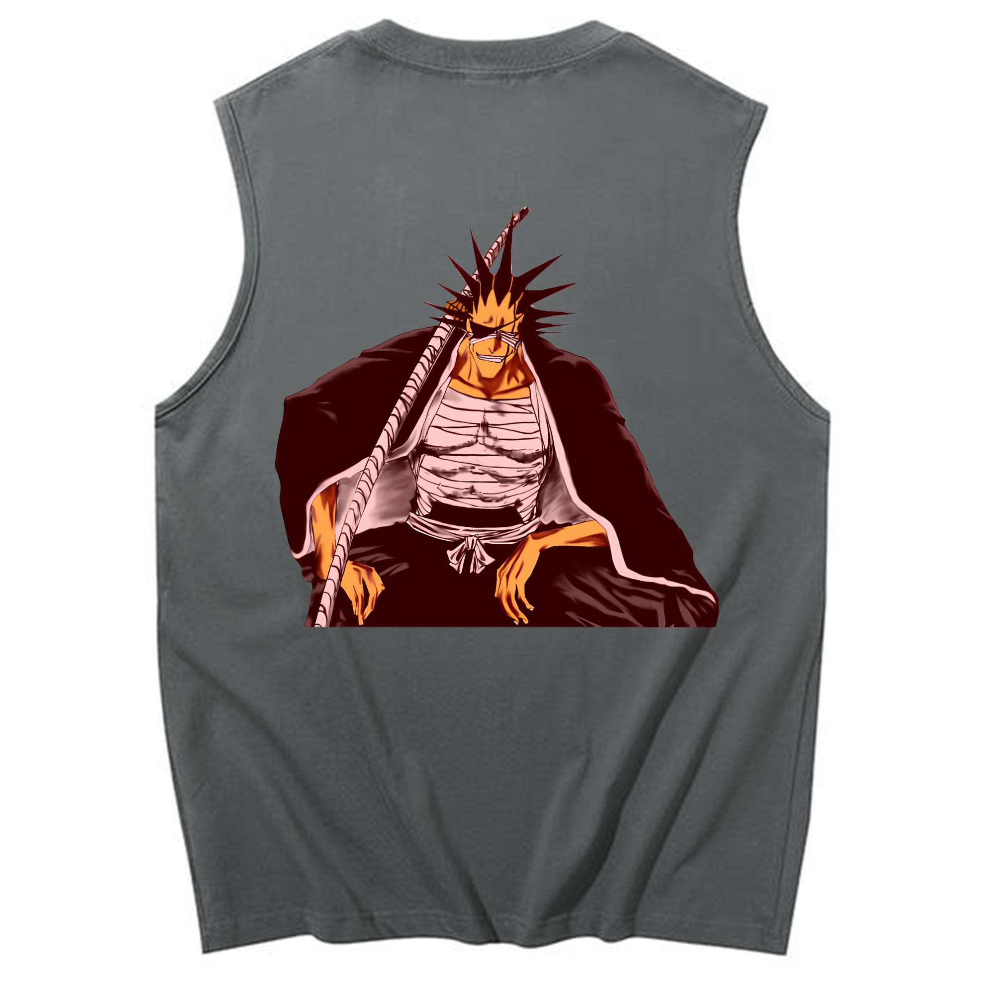 （画像用） ブリーチ ざらき けんぱち BLEACH Zaraki Kenpachi コットン100％タンクトップ（背面プリント）